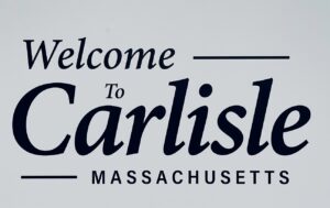 Security in Carlisle, MA - welcome sign on a rural road