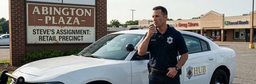 Security guard services in Abington, MA – patrol officer at Abington Plaza