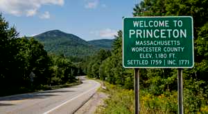 Welcome to Princeton, MA sign