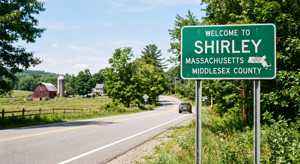 Welcome to Shirley, MA sign