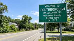 Welcome to Southborough, MA sign