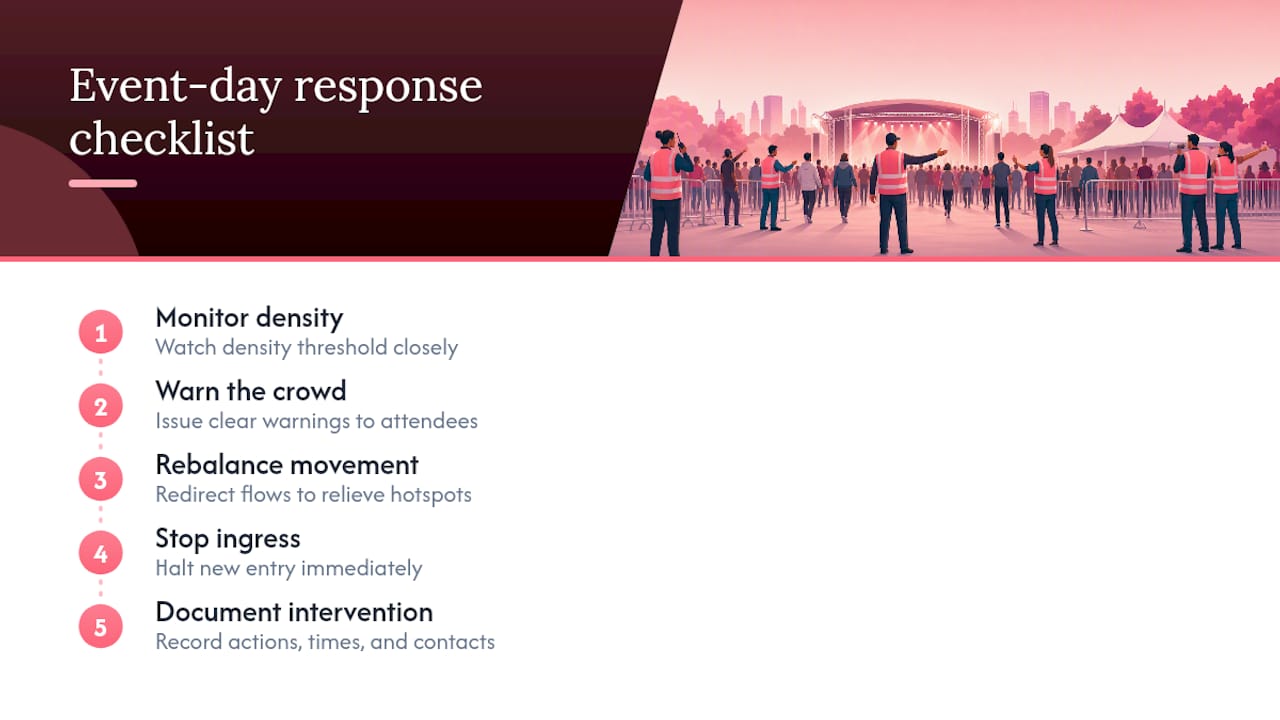 Five-step event crowd response sequence