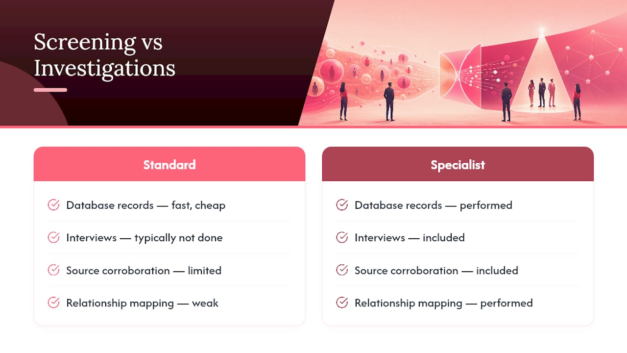 Standard and specialist background check comparison