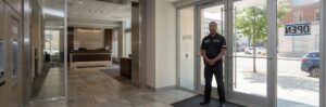 guard bank lobby