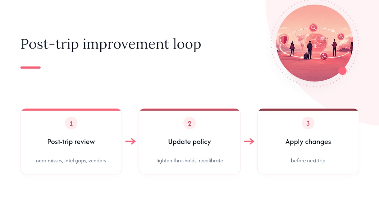 Continuous improvement cycle for travel security