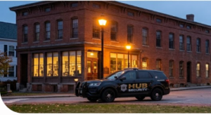 Hub Security and Investigative Group marked patrol vehicle