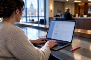 Client checking investigator license records online